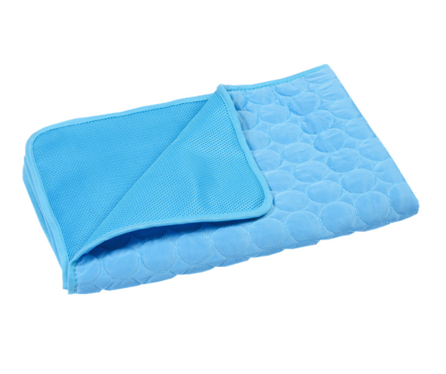 Pet Pad Summer Cooling Mat Dog Beds Mats Blue Pet Ice Pad Cool Cold Silk Moisture-Proof Cooler Mattress Cushion Puppy