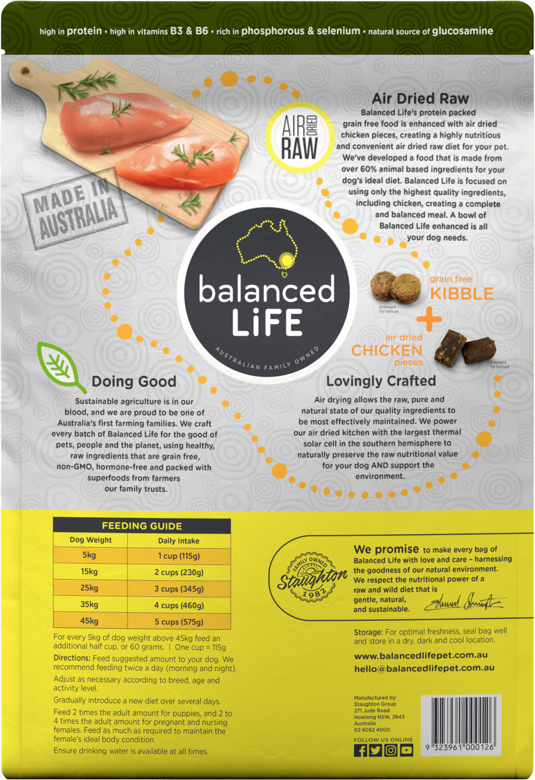 Balanced Life Enhanced Grain Free Kibble & Air-Dried Raw Dog Food - Chicken - 2.5kg