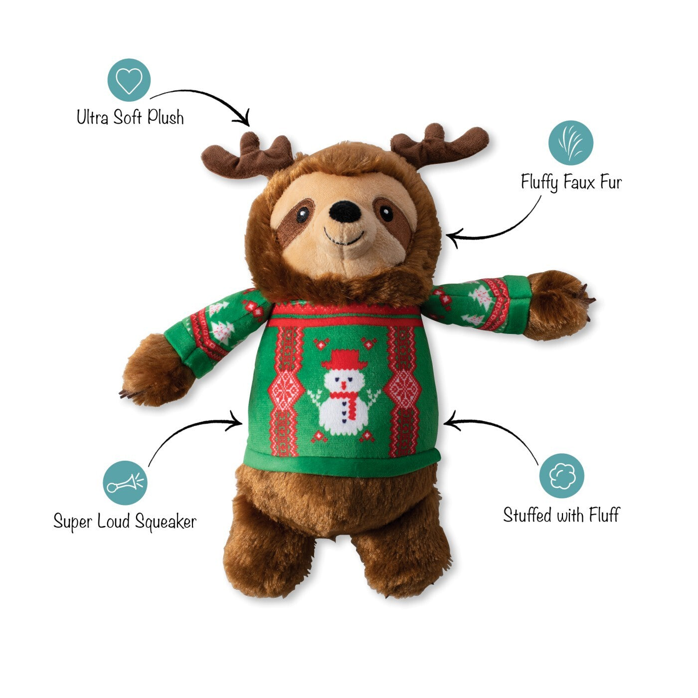 Fringe Studio Christmas Holiday Plush Dog Toy - Feeling Festive
