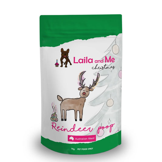 Laila & Me Reindeer Poop Christmas Beef Treats for Dogs 50g - LIMITED EDITION
