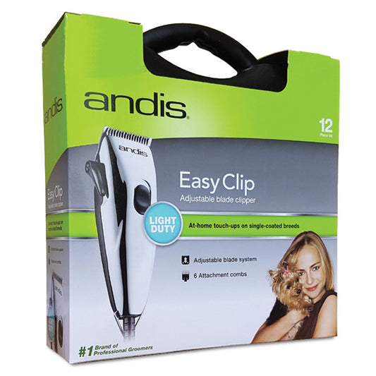 ANDIS Easy Clip Light Duty Dog Clipper - Chrome 12 pcs Kit