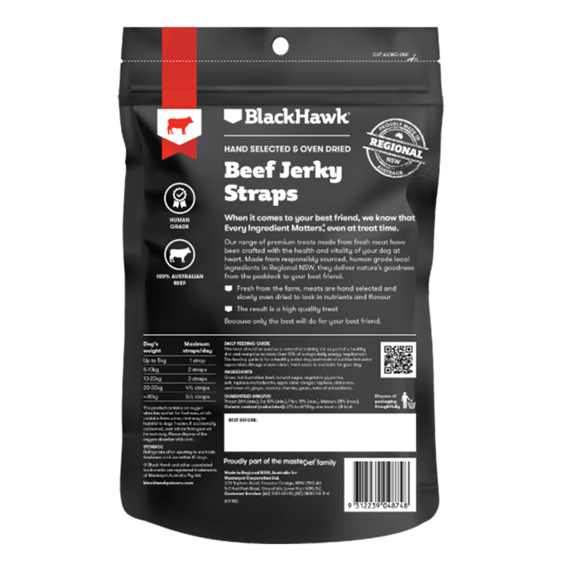 BLACK HAWK Beef Jerky Straps 100g