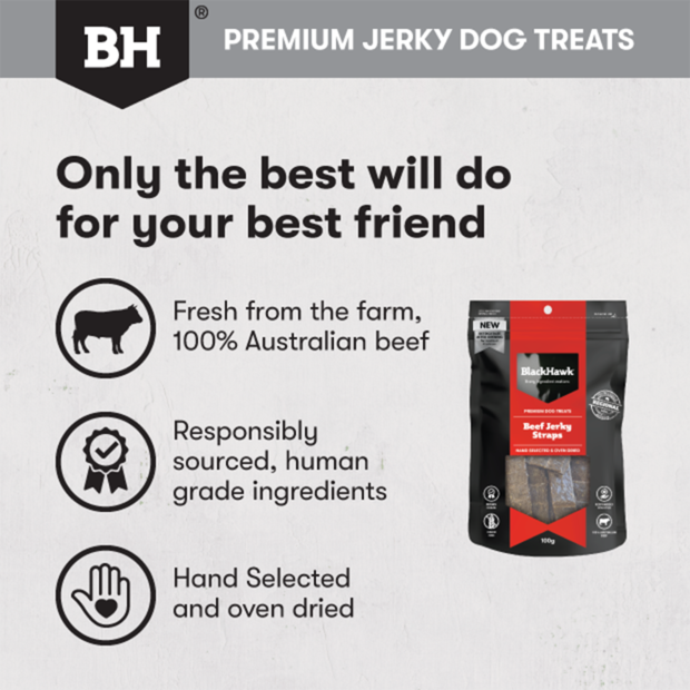 BLACK HAWK Beef Jerky Straps 100g