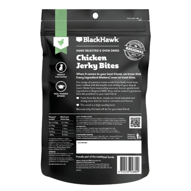 BLACK HAWK Puppy - Chicken Jerky Bites 100g