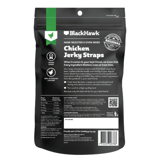 BLACK HAWK Chicken Jerky Straps 100g