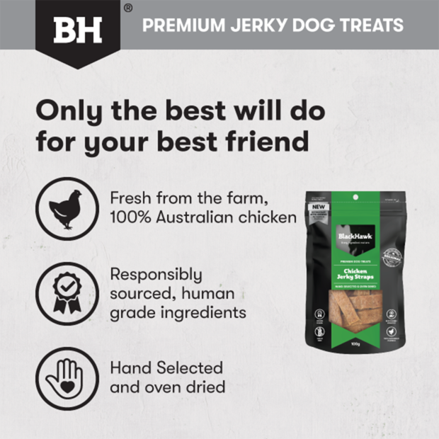 BLACK HAWK Chicken Jerky Straps 100g