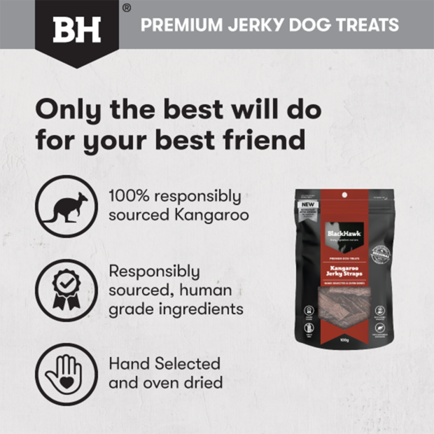 BLACK HAWK Kangaroo Jerky Straps 100g