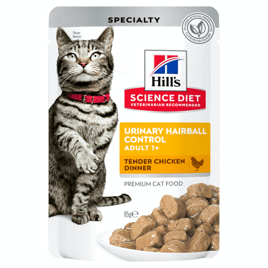 HILLS SCIENCE DIET Urinary - Hairball Control Chicken Food Pouch 12 x 85g
