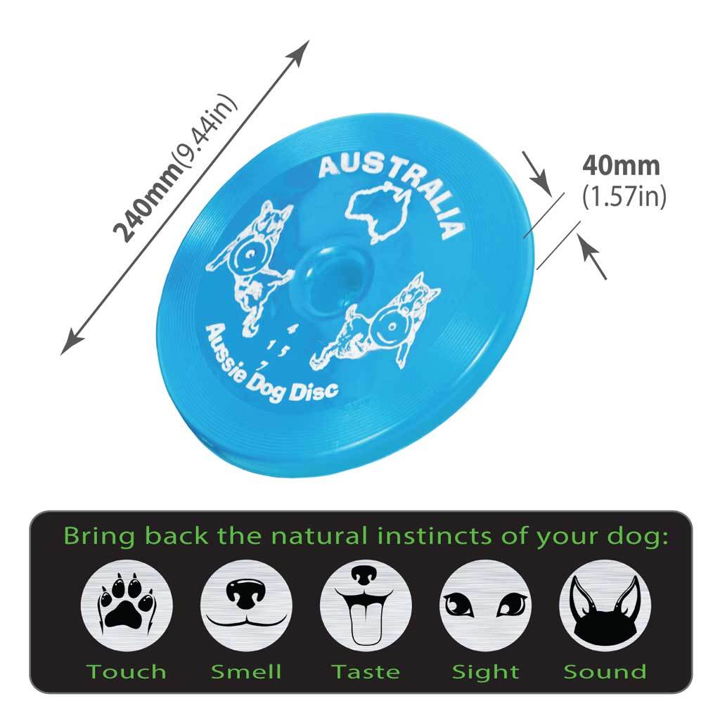 Aussie Dog Flying Disc Fetch Dog Toy - Blue Soft Frisbee