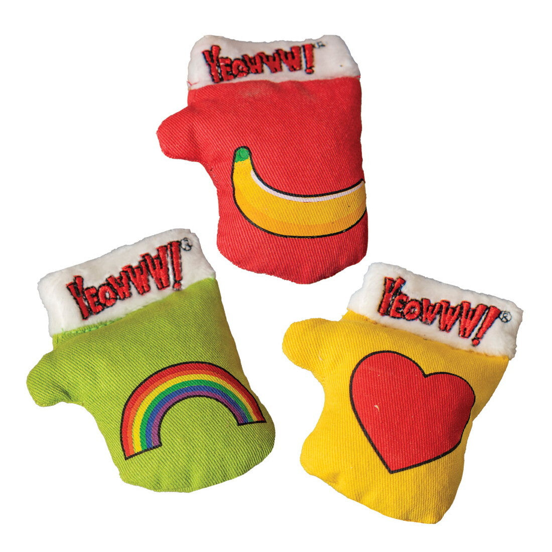 Yeowww Kitten Mittens Christmas Holiday Catnip Toys 3-pack