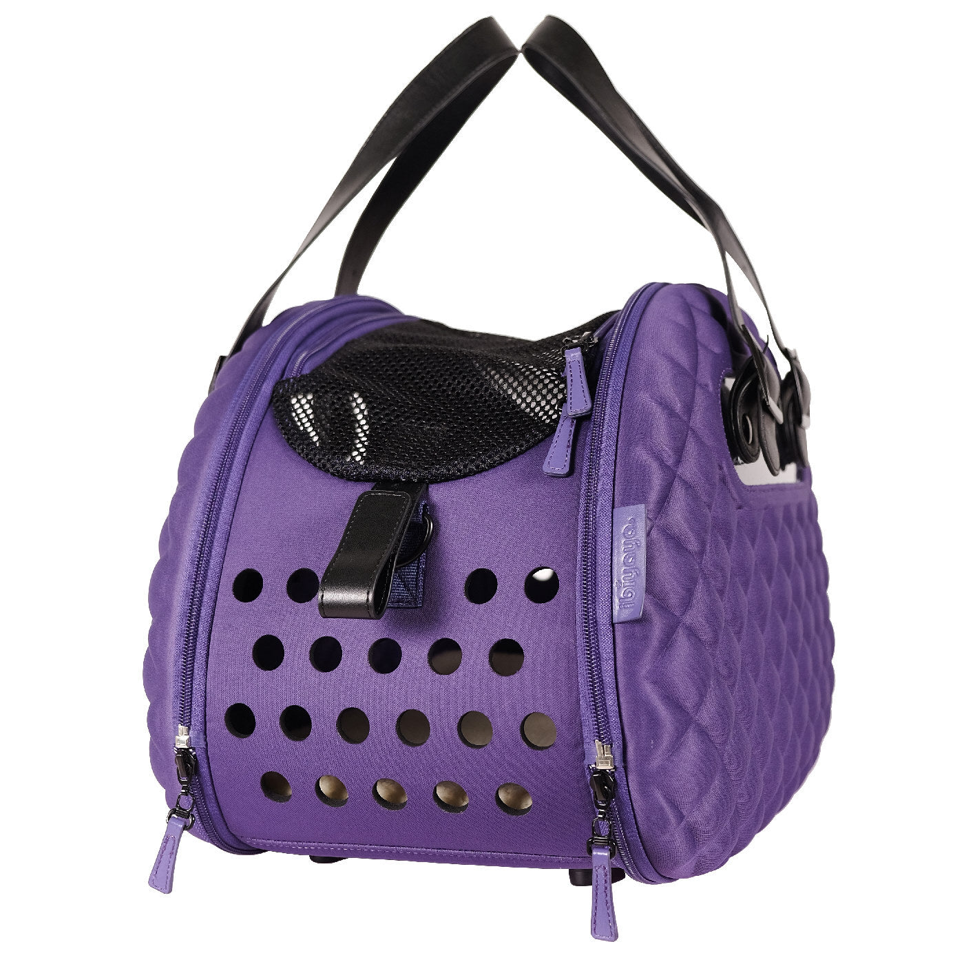 Ibiyaya Collapsible Pet Carrier with Shoulder Strap - Diamond Deluxe Purple