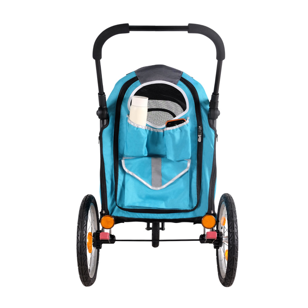 Ibiyaya Happy Pet Trailer / Jogger with Bicycle Attachment 2.0 - Blue