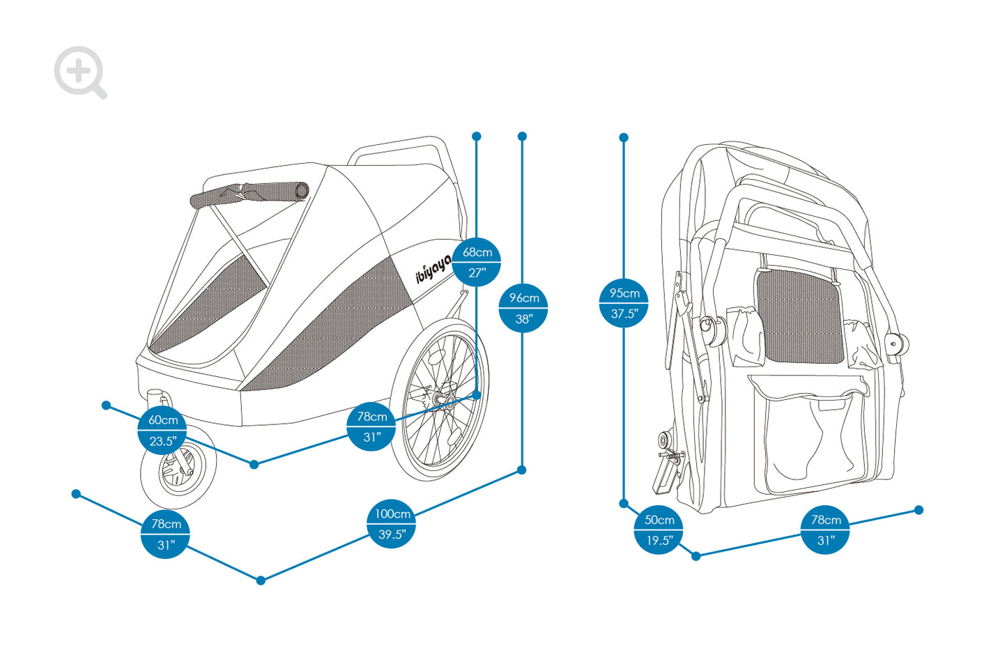 Ibiyaya The Hercules Heavy Duty Pet Stroller in Grey & Yellow