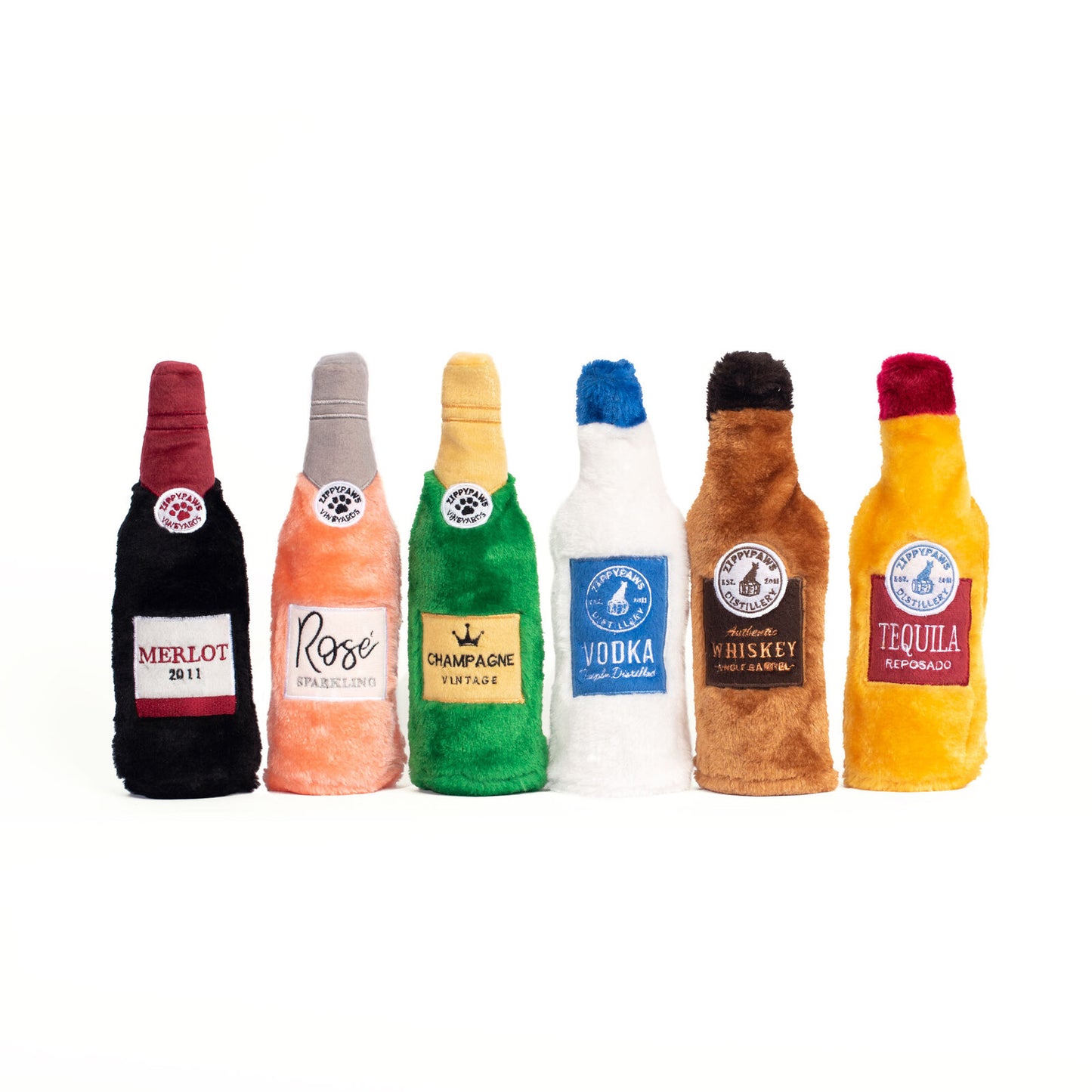 Zippy Paws Happy Hour Crusherz Bottle Dog Toy - Champagne