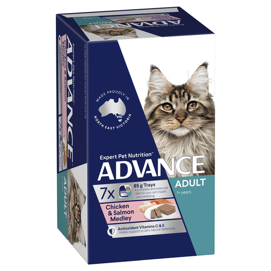 ADVANCE Adult- Wet Meal Tray - Chicken & Salmon Medley 7 x 85g