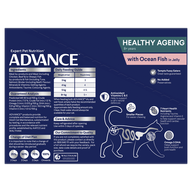 ADVANCE Healthy Ageing - Ocean Fish in Jelly Wet Pouch 12 x 85g