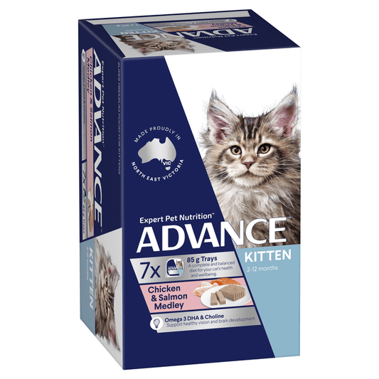 ADVANCE Kitten - Wet Meal Tray - Chicken & Salmon Medley 7 x 85g