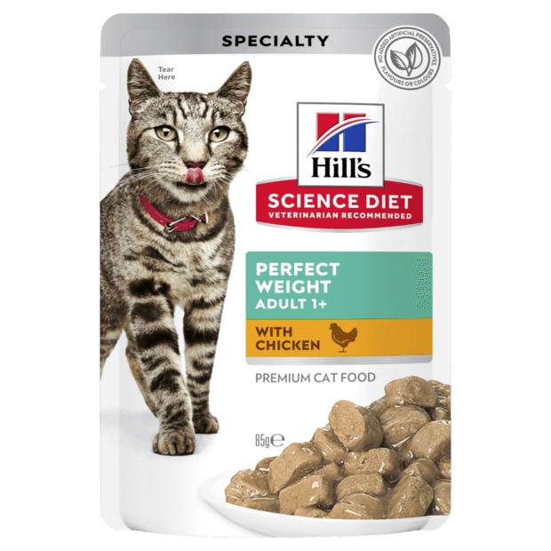 HILLS SCIENCE DIET Adult Perfect Weight - Chicken Food Pouch 12 x 85g