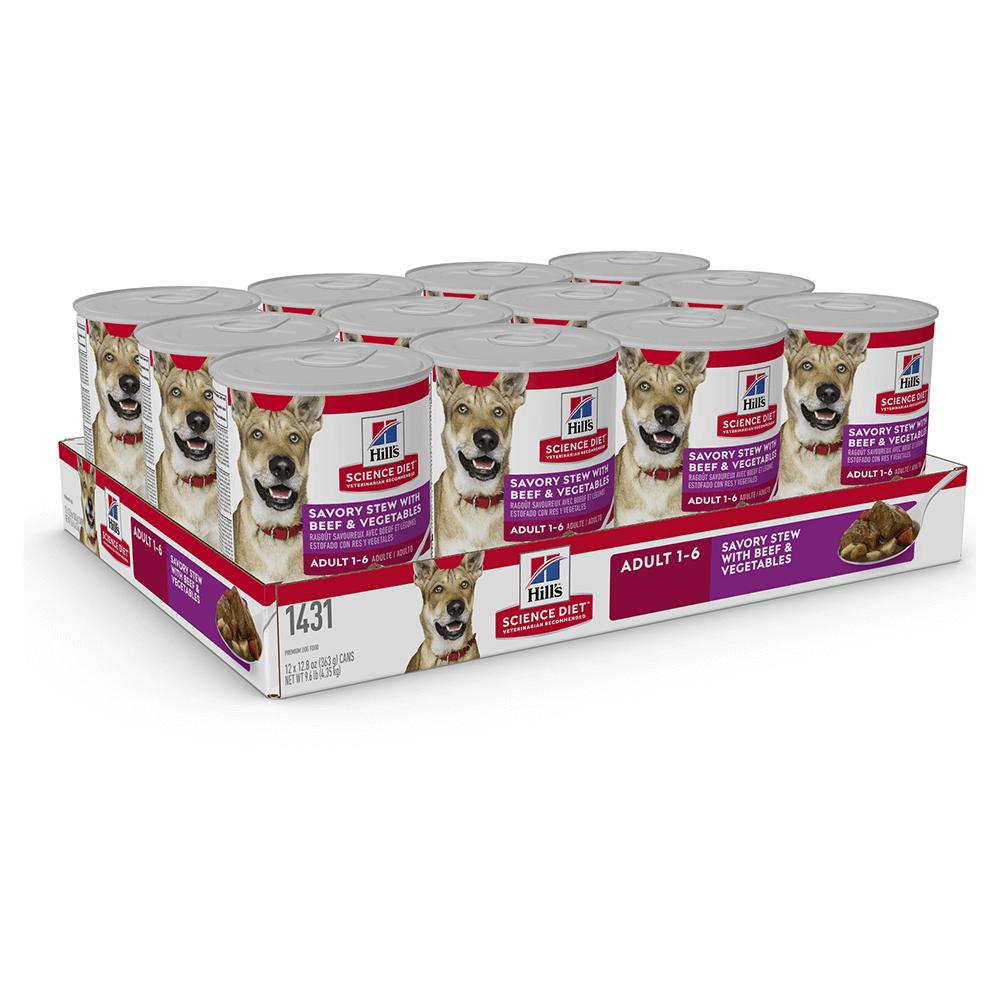 HILL SCIENCE DIET Adult Everday Wet Food - Savoury Stew Beef & Veg x12