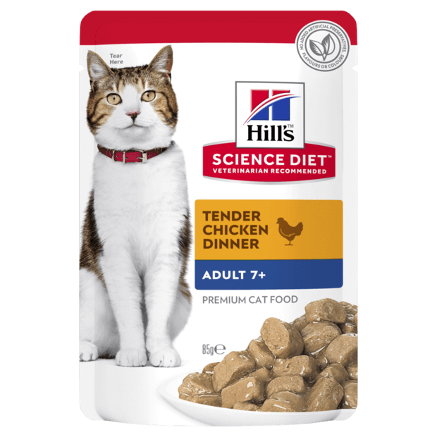 HILLS SCIENCE DIET Senior 7+ - Chicken Food Pouch 12 x 85g