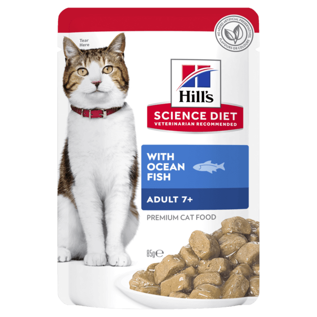 HILLS SCIENCE DIET Senior 7+ - Ocean Fish Food Pouch 12 x 85g