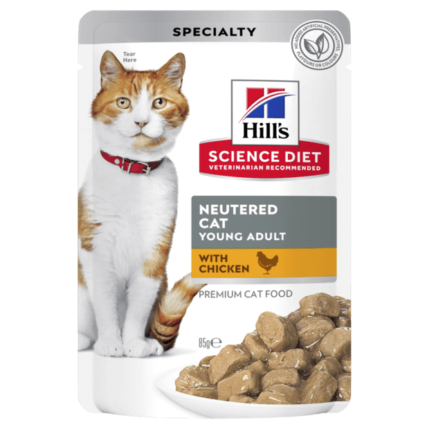 HILLS SCIENCE DIET Neutered Cat Chicken Food Pouch 12 x 85g