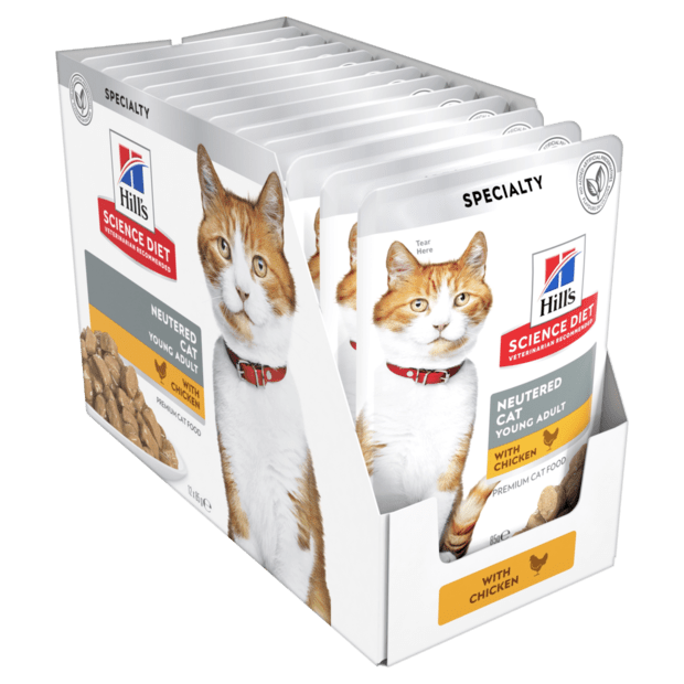 HILLS SCIENCE DIET Neutered Cat Chicken Food Pouch 12 x 85g