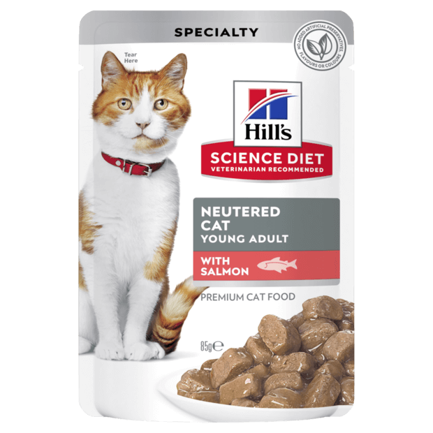 HILLS SCIENCE DIET Neutered Cat Salmon Food Pouch 12 x 85g