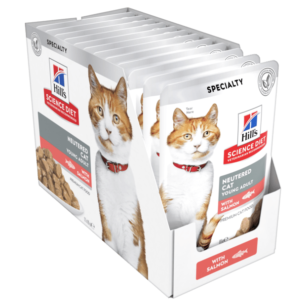 HILLS SCIENCE DIET Neutered Cat Salmon Food Pouch 12 x 85g